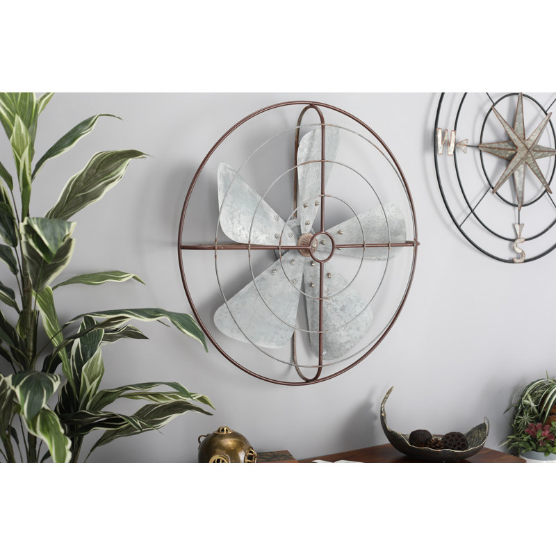 17 Stories Industrial GrillFramed FiveBladed Fan Wall Décor & Reviews Wayfair